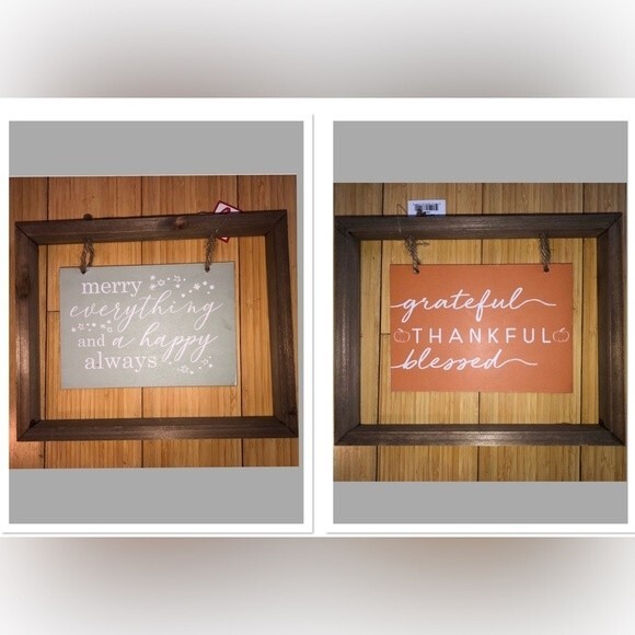 Thanksgiving Christmas Reversible Sign NEW NWT - Picture 1 of 3